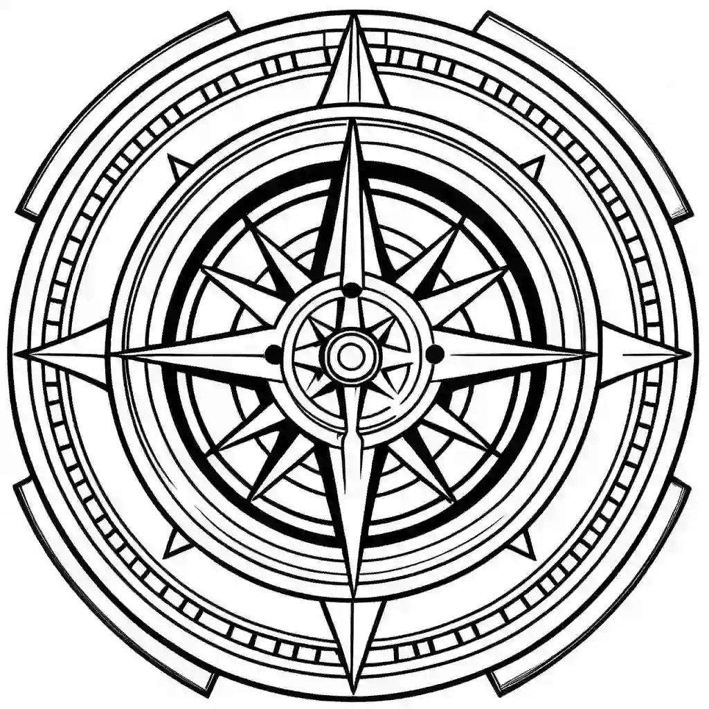 Compasses coloring pages